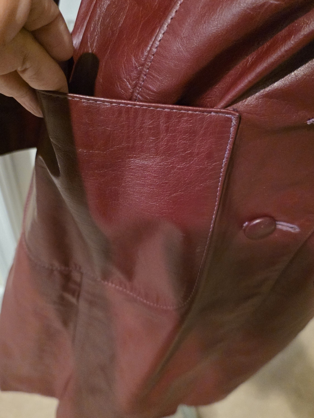 Stunning Leather Coat Trench Size Small - Picture 3 of 15